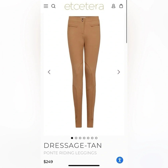 Etcetera Ponte Riding Equestrian Leggings Dressage Tan Size 2 - Picture 1 of 10
